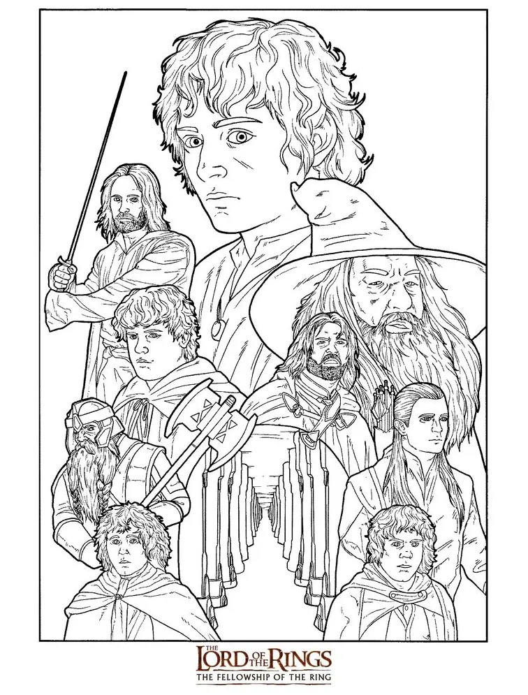 LOTR FOTR Coloring Page | Coloring pages, Coloring book pages, Coloring