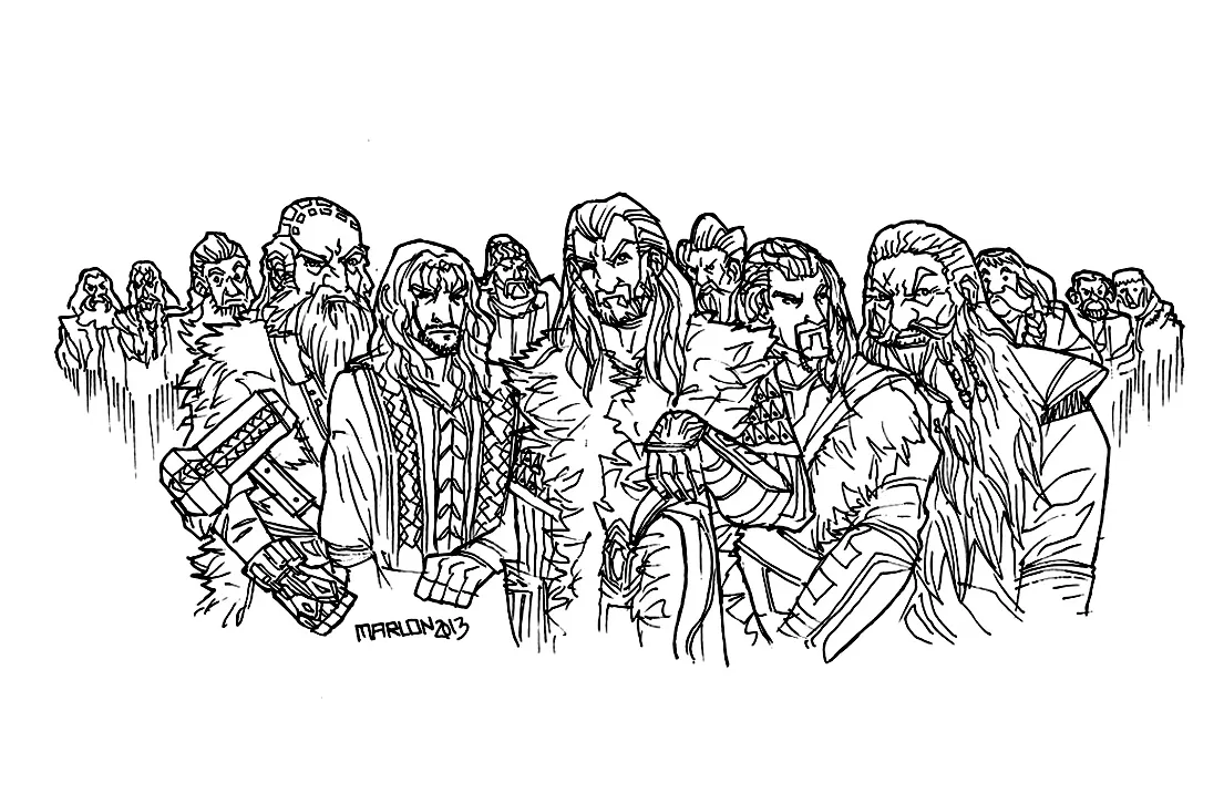 Hobbit : dwarves - Hobbit Coloring Pages