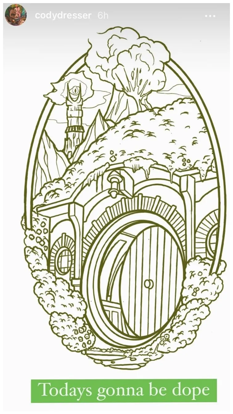 Hobbit house coloring page