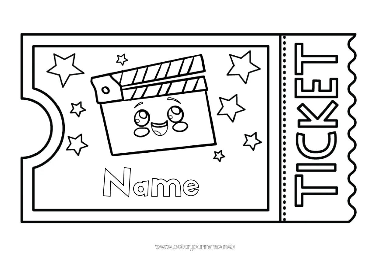 Coloring page no.3152 movie theater ticket