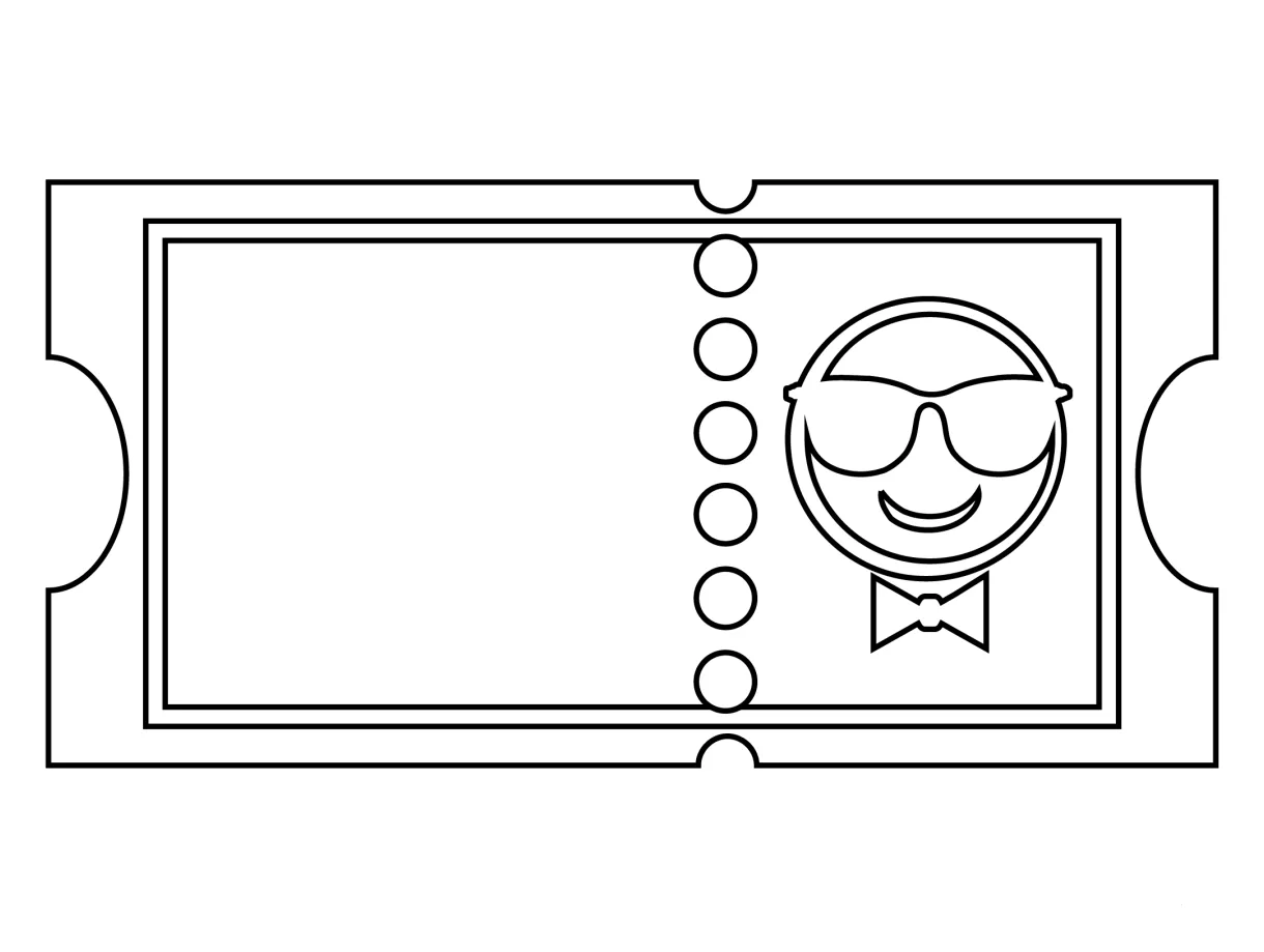 Ticket coloring page colouringpages printable coloring page
