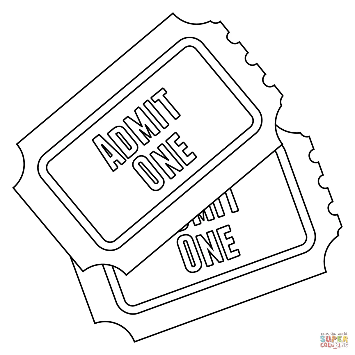 Ticket coloring pages coloring home