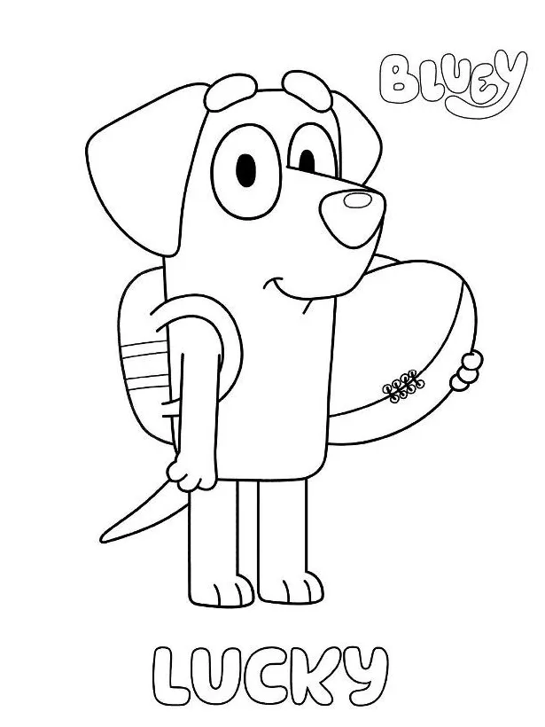 Kids-n-fun coloring page bluey lucky