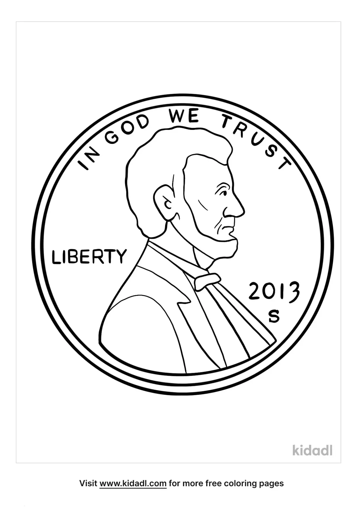 Free penny coloring page coloring page printables kidadl