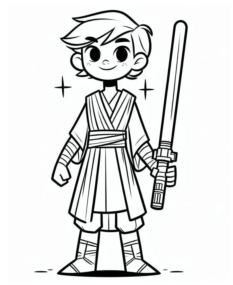 Luke skywalker free coloring page download, print or color online for