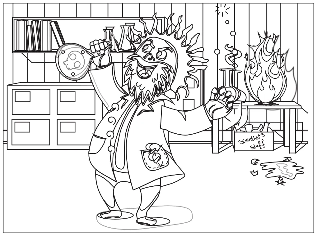 Mad Scientist Coloring Pages - Coloring Home