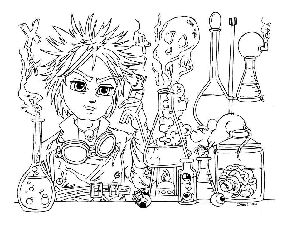 Mad Scientist Coloring Page at GetColorings.com | Free printable