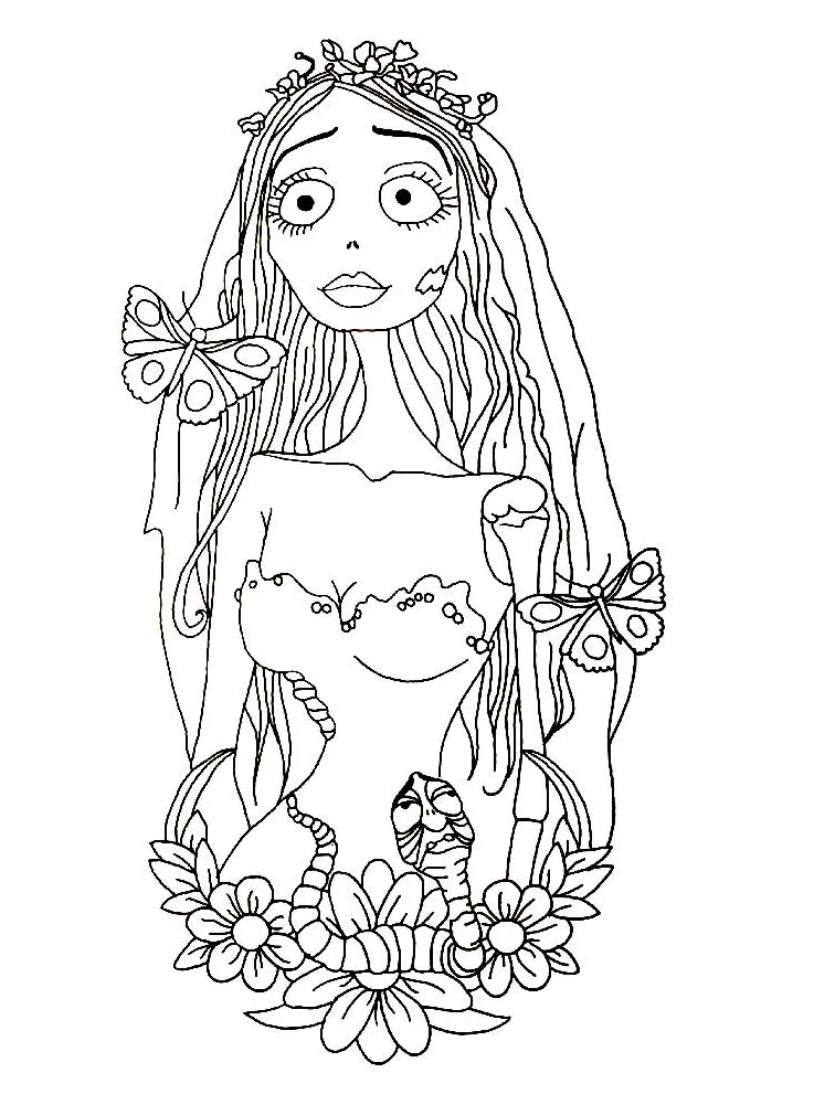 Corpse bride printable coloring page
