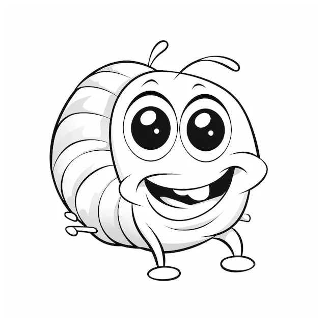 Premium ai maggot kindergarden art charm flat coloring book