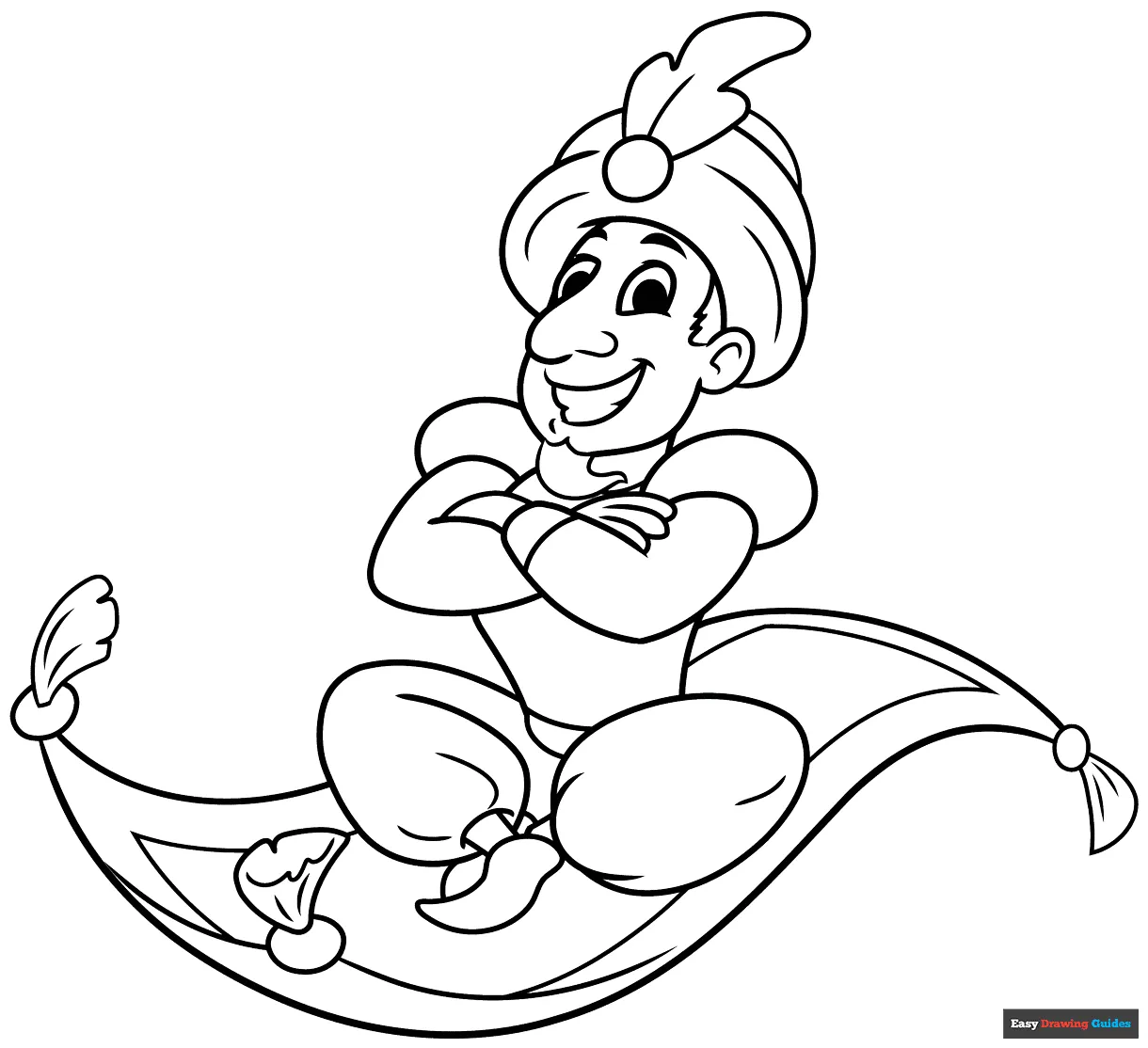 Magic Carpet Ride Coloring Page | Easy Drawing Guides