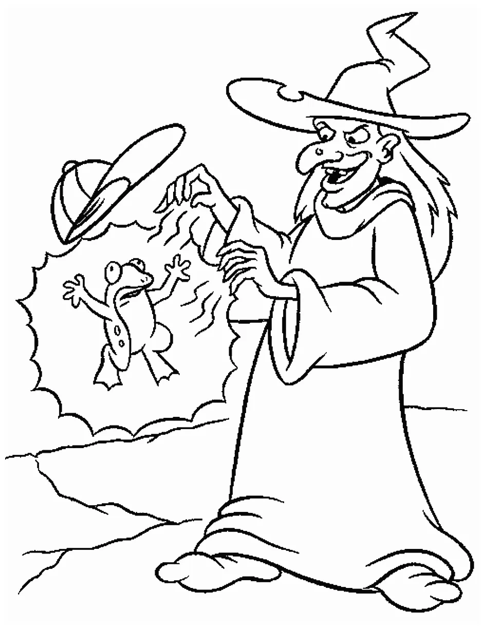 Witchs magic spell coloring pages coloring cool