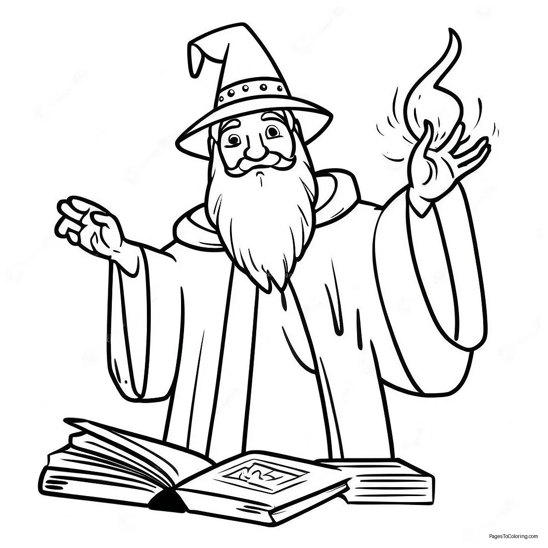 Dnd wizard casting spell coloring page 4012-3298