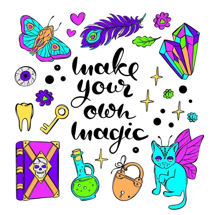 Magic coloring page vector art, icons, and graphics for