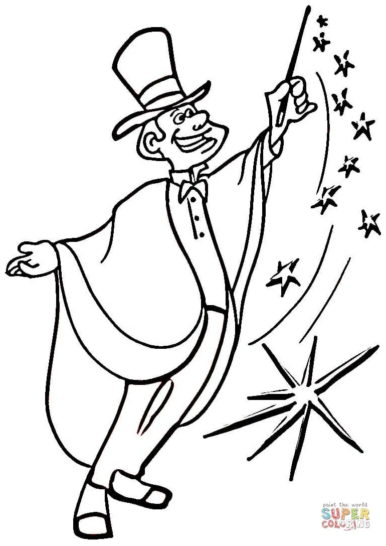 Magic coloring page free printable coloring pages