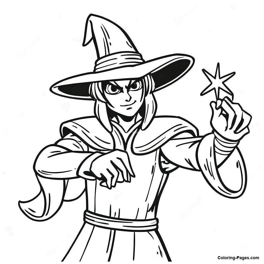Dark magician casting spell coloring page coloring-pages