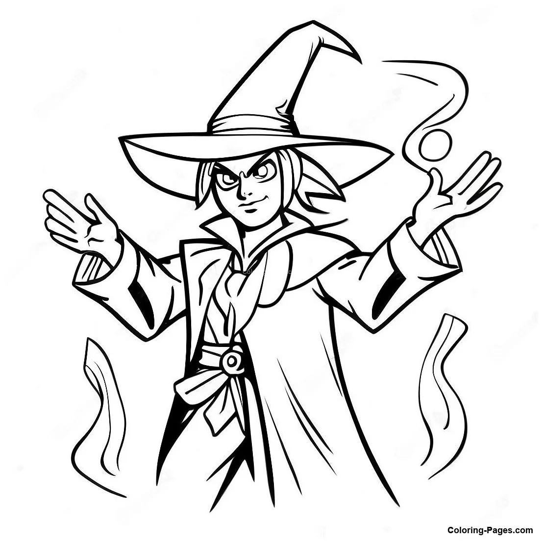 Dark magician casting spell coloring page coloring-pages