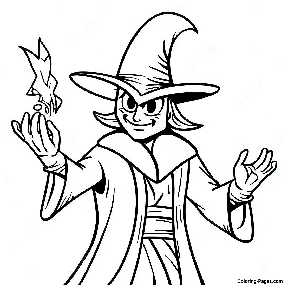Dark magician casting spell coloring page coloring-pages