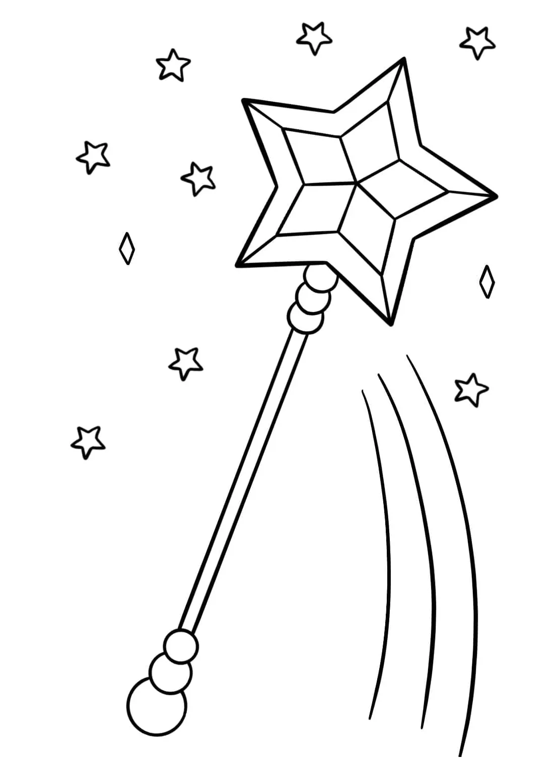 Magic wand printable coloring page download, print or color online