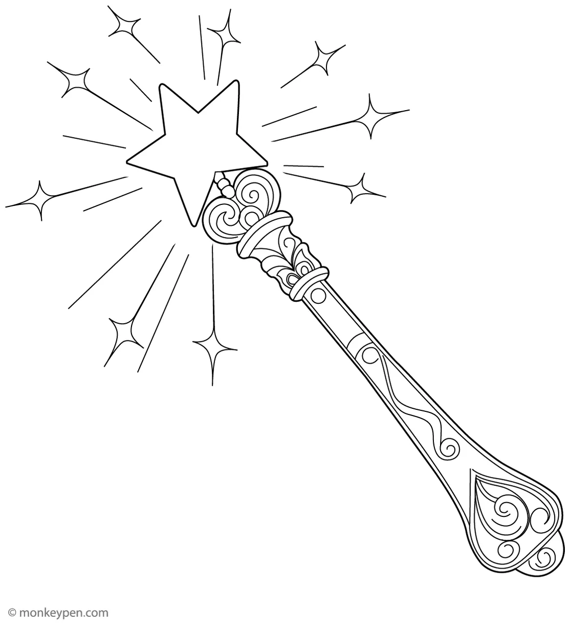 Magic wand coloring page