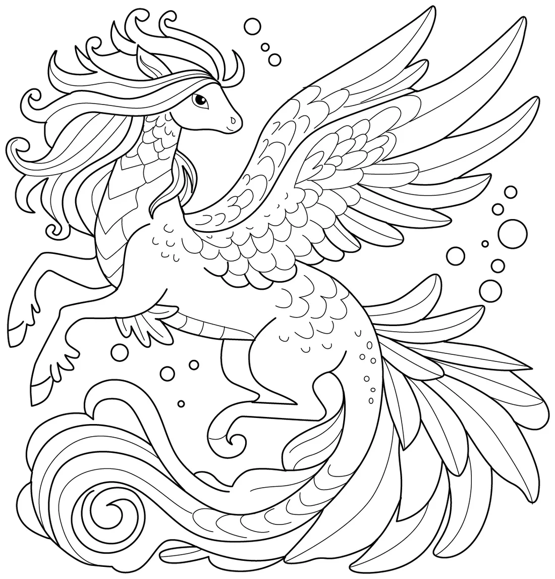 Magical creature coloring page