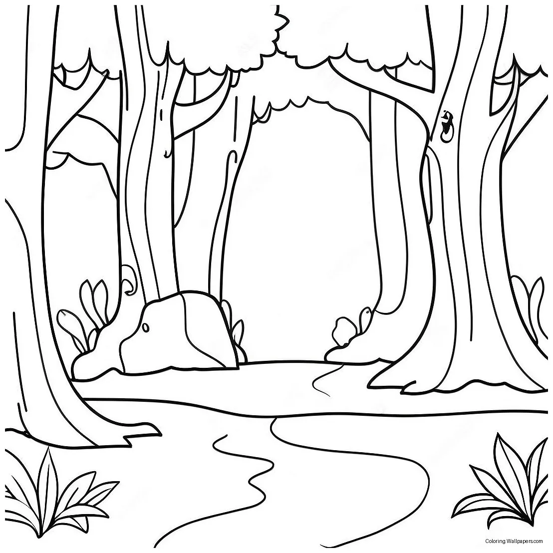 Magical enchanted forest coloring page 4281-3408