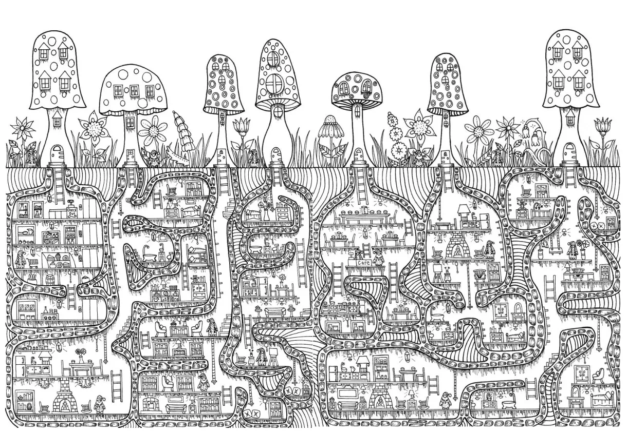 Magical forest coloring page