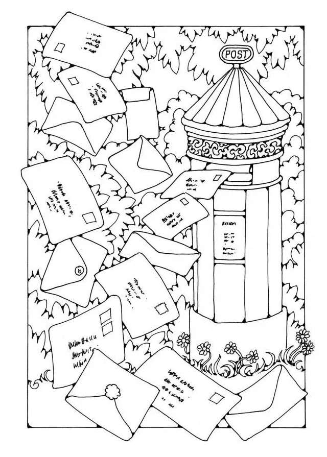 Coloring page mailbox free printables img 18452