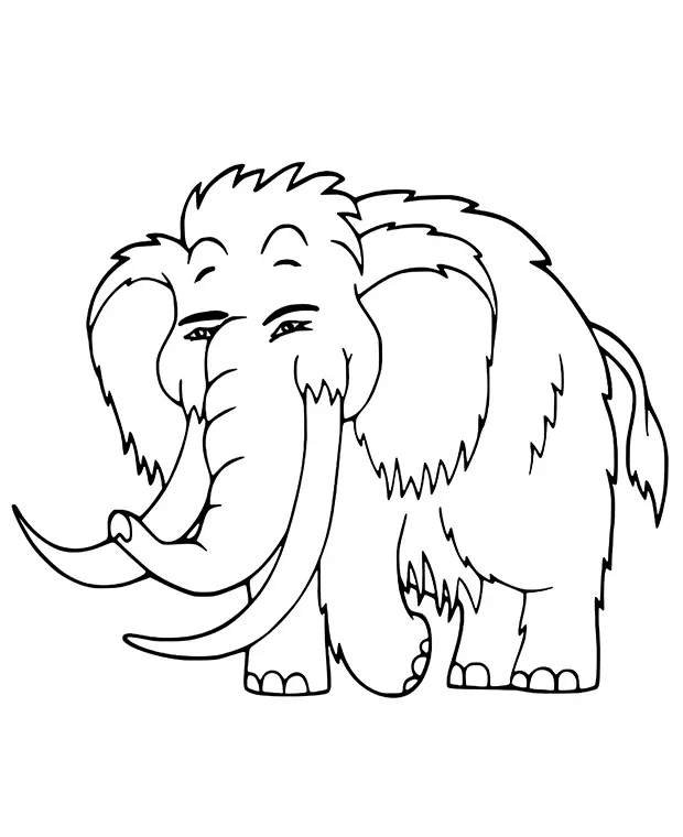 Printable coloring page mammoth