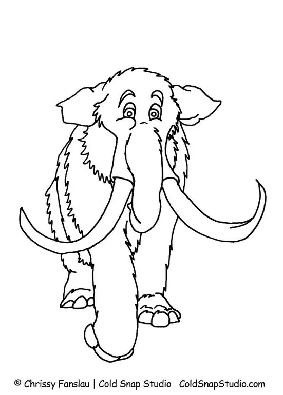 Coloring page mammoth free printables img 7364
