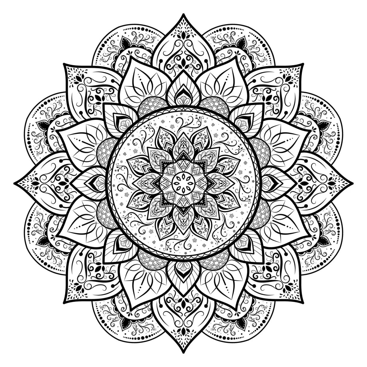 Mandala floral pattern, vintage decorative elements, mandala