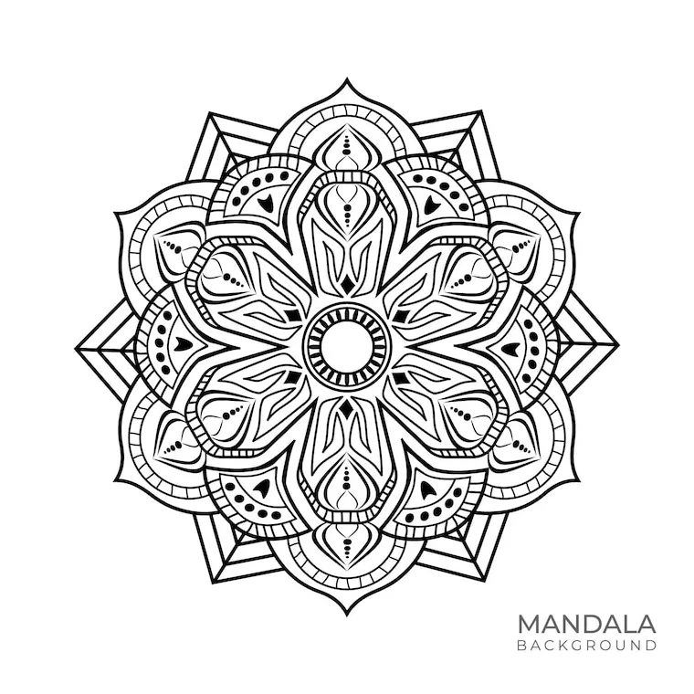 Premium vector mandala art design in circle simple mandala design