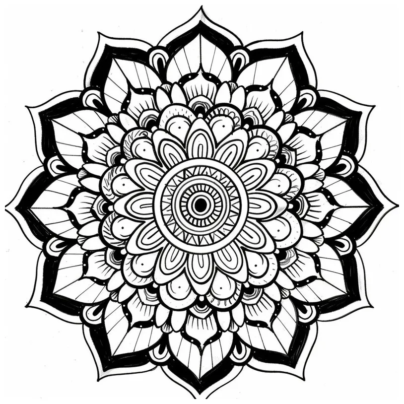 Mandala Art Therapy Stress Relief Coloring Book - Etsy