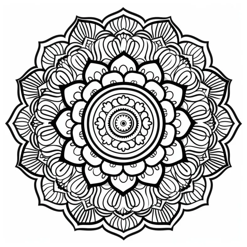 高齢者施設 無料塗り絵 無料ダウンロード 曼荼羅 大人の塗り絵｜life100ふくまるブログ｜レクネタ・無料塗り絵・役立つ福祉情報 printable coloring page