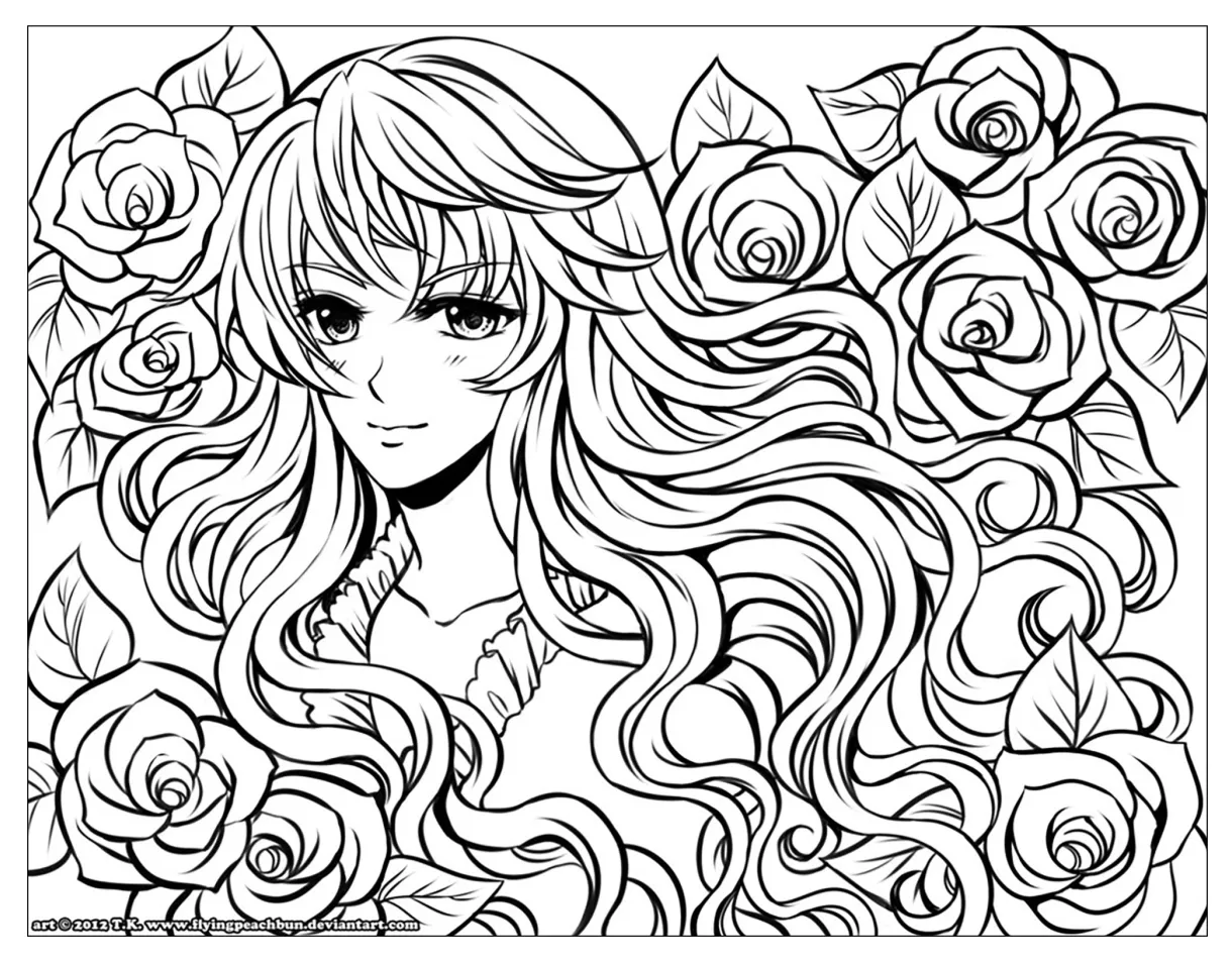 Manga to color for children manga kids coloring pages