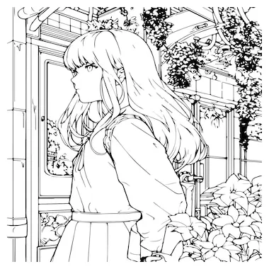 Premium vector manga art coloring page