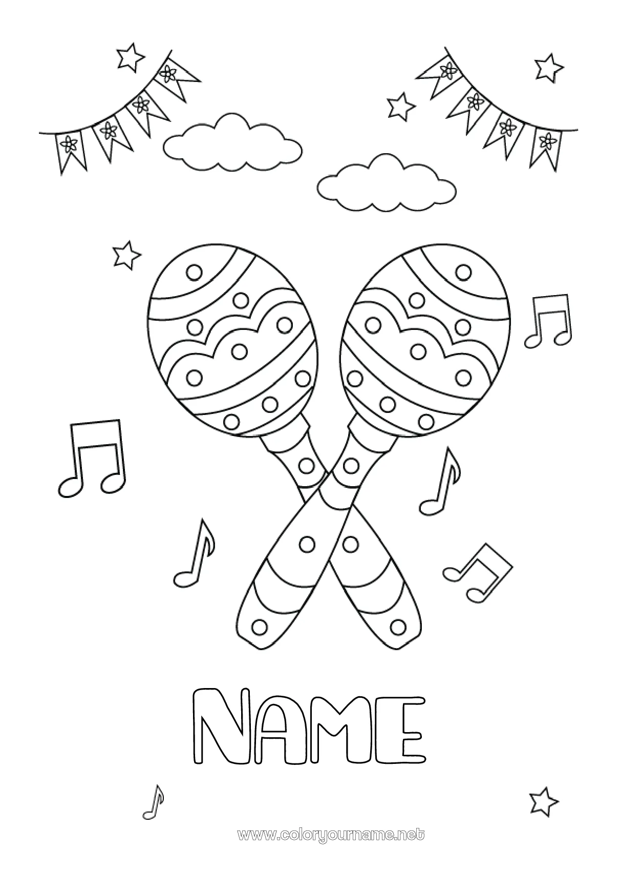 Maraca Coloring Page