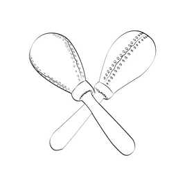 Gourd Maracas Coloring Page for Kids - Free Maraca Printable Coloring