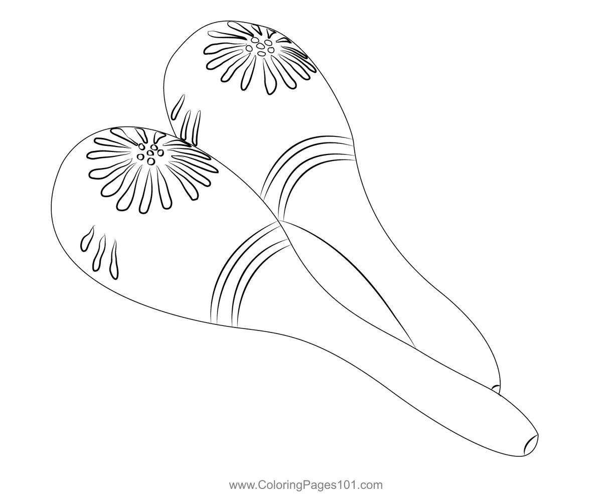 Polliacks Mexican Maracas Coloring Page for Kids - Free Maraca