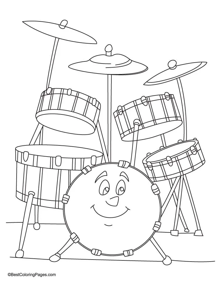 Drum coloring page coloring home printable coloring page