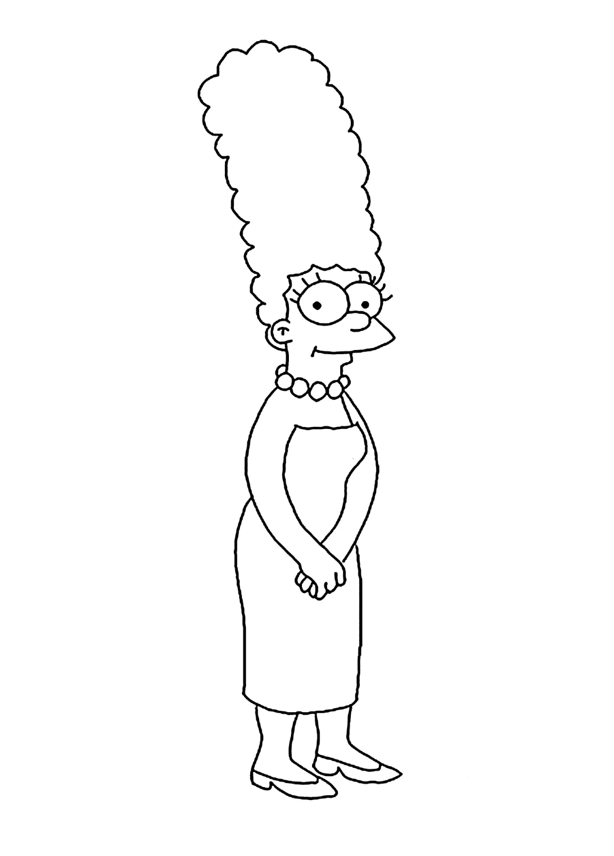 Simpsons Marge coloring pages for kids printable free | Simpsons
