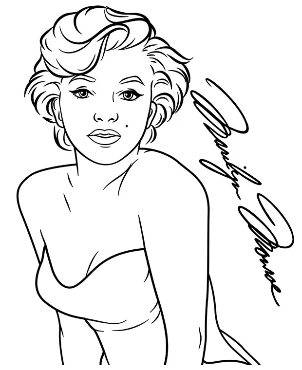 Print Marilyn Monroe coloring sheet