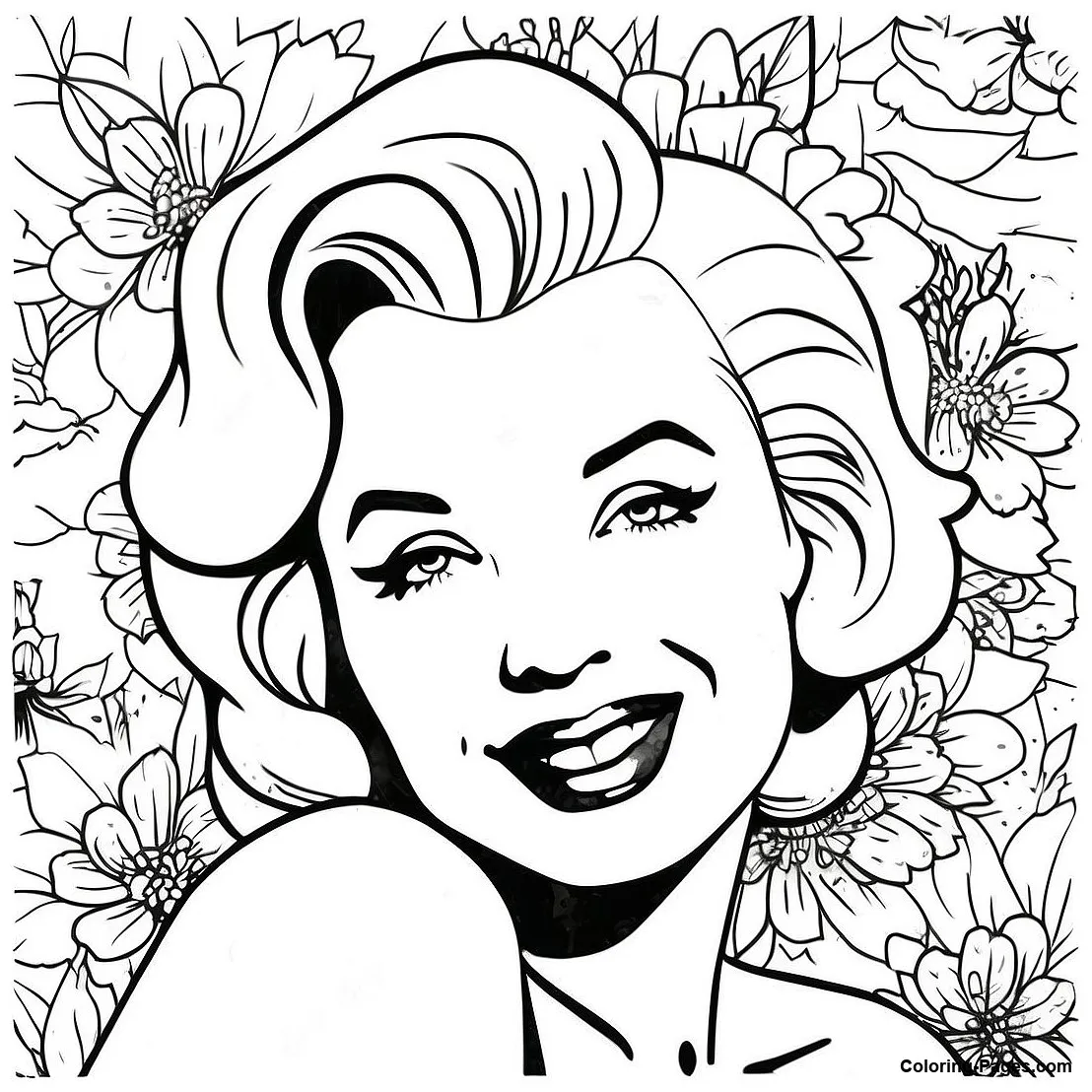 Marilyn Monroe Coloring Page | Coloring-Pages.com