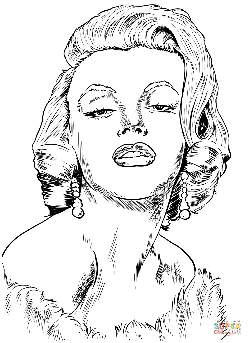 Marilyn Monroe coloring page | Free Printable Coloring Pages