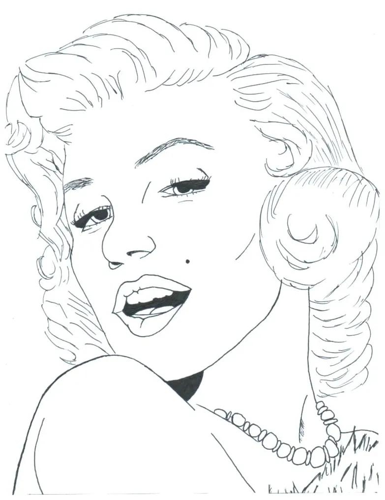 Marilyn Monroe Coloring Page at GetColorings.com | Free printable
