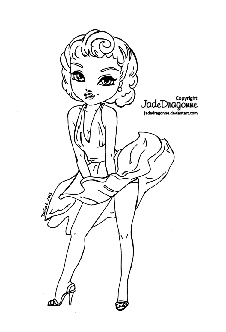 Marilyn Monroe Coloring Pages at GetColorings.com | Free printable