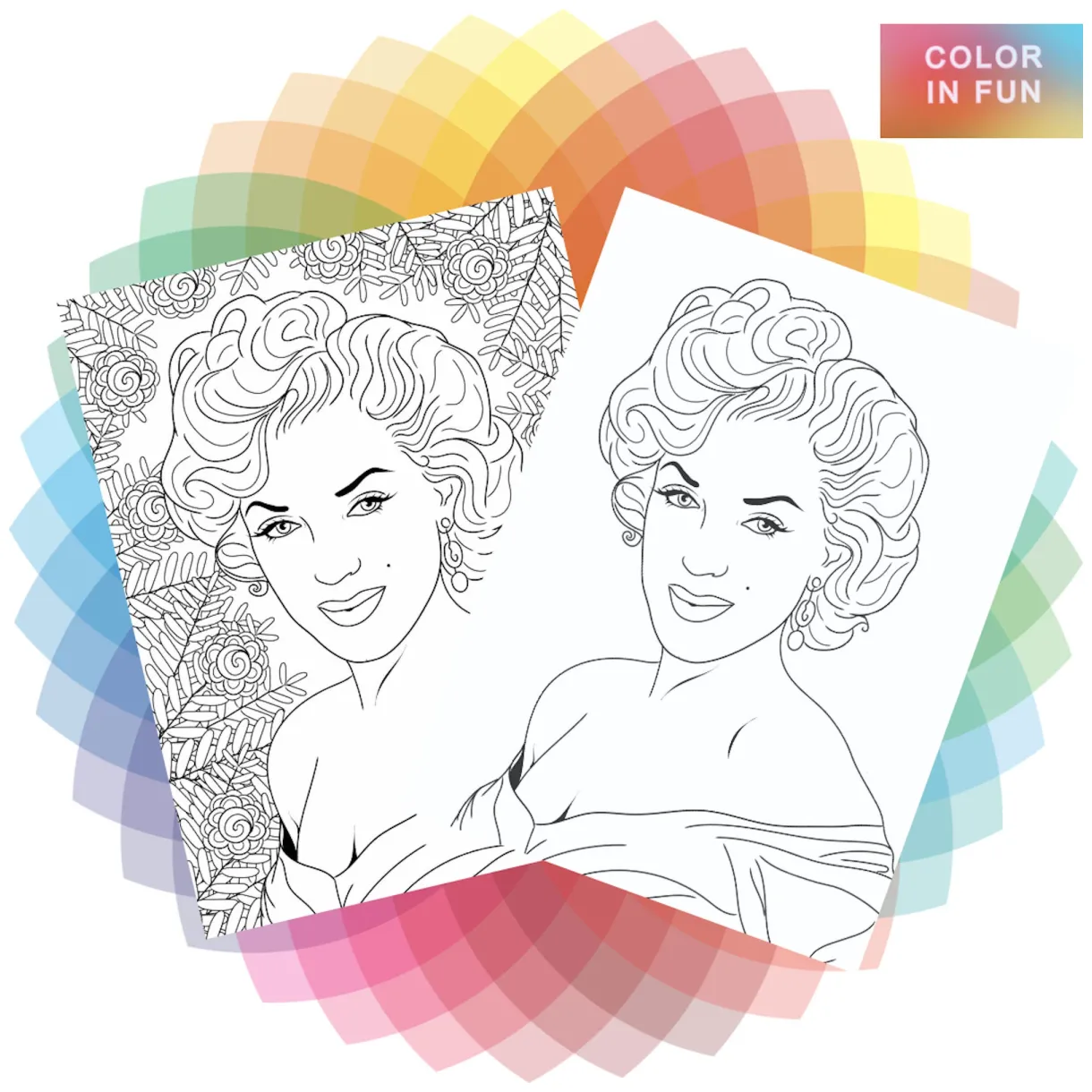 Marilyn Monroe Coloring Page Printable Colouring Page Adult Color Sheet