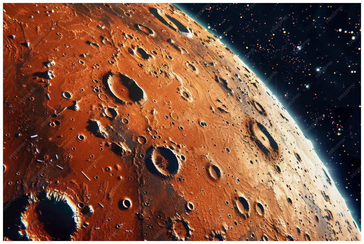 Premium high resolution red planet surface envisioned marss