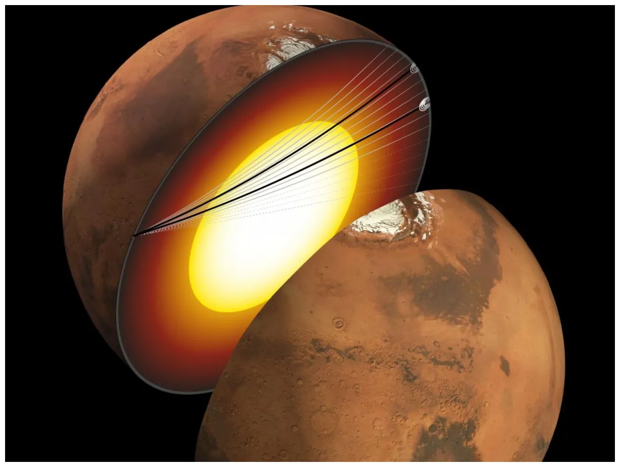 Mars un noyau liquide et riche en éléments légers