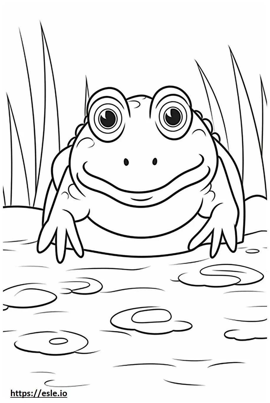 Marsh Frog Kawaii coloring page