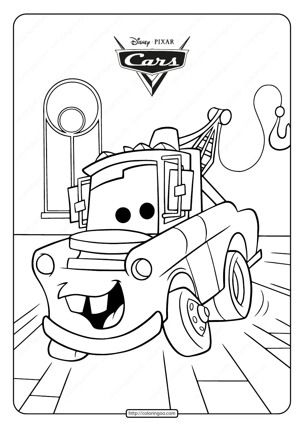 Disney cars coloring page mater download printable pdf templateroller